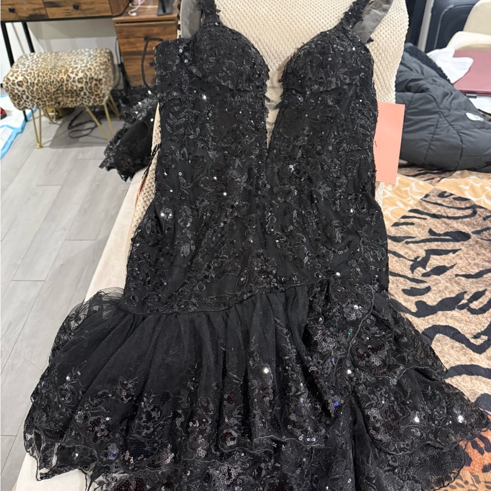 Stunning Black Sequin Prom Dress